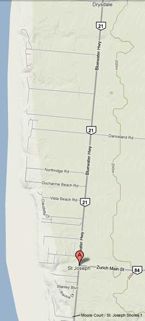 Map Showing Area Referenced As Johnston's Mills, Village of Lakeview and St. Joseph